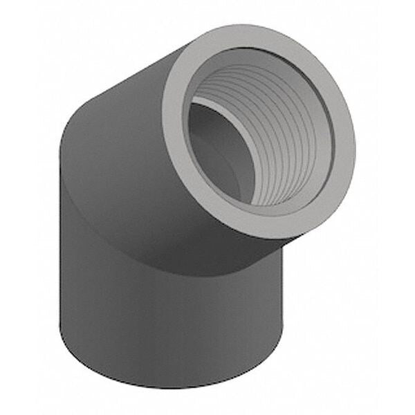 PVC Elbow, 45 Degrees, FNPT x FNPT, 1/4 in Pipe Size