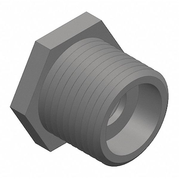 PVC Bushing, FNPT x FNPT, 3/8 in x 1/4 in Pipe Size