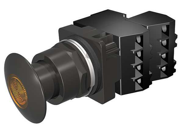 Illuminated Push Button, 30 mm, 2NC, Amber
