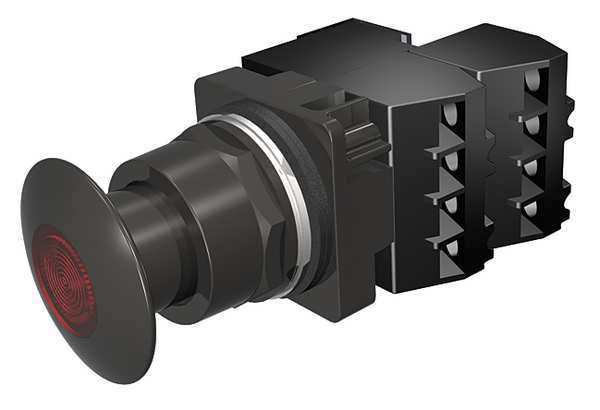 Illuminated Push Button, 30 mm, 2NC, Red