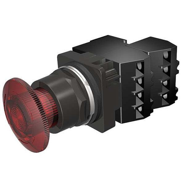 Illuminated Push Button, 30 mm, 2NC, Red