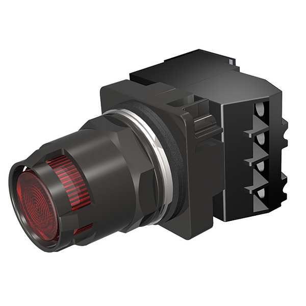 Illuminated Push Button, 30 mm, 1NO/1NC, Red