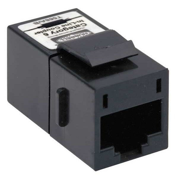 Hubbell SFC6BK Cat.6 Inline Keystone Coupler - 1 x RJ-45 Network Female - 1 x RJ-45 Network Female - Black