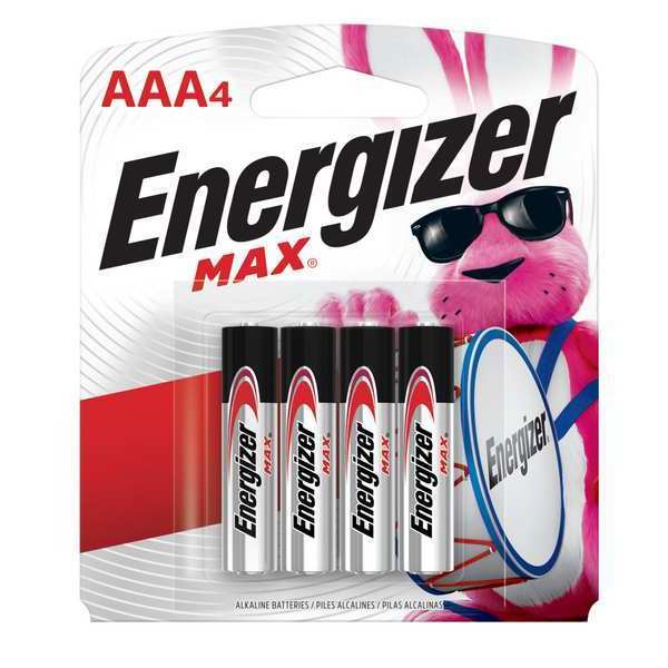 Energizer Max AAA Alkaline Battery, 1.5V DC, 4 Pack