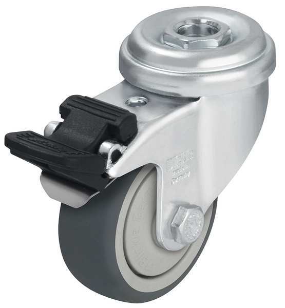 Kingpin Swivel Cster, Thrm Rubber, 2 in., 110 lb.