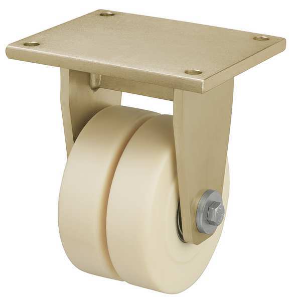 Rgd Plate Caster, Nylon, 4 in., 3300 lb.