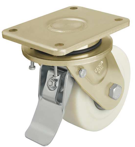 Swivel Plate Caster, Nylon, 5-7/8 in, 5500 lb