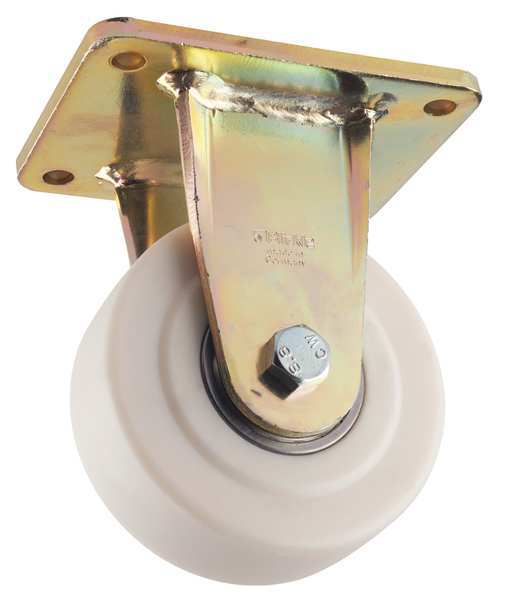 Rgd Plate Caster, Nylon, 5 in., 3850 lb.
