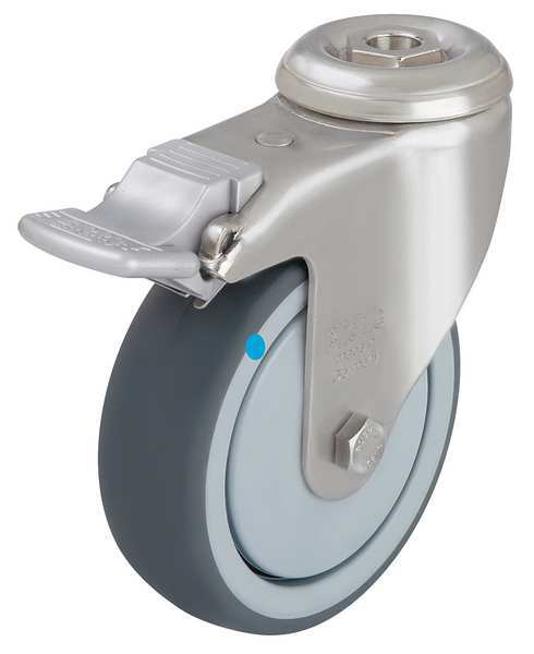 Kingpin Swivel Caster, Therm Rubber, 4 in., 240 lb.