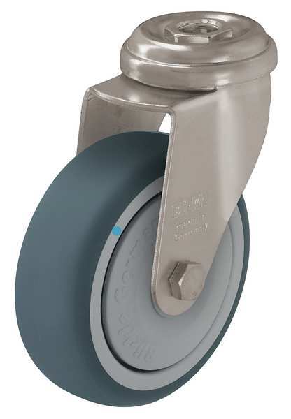 Kingpin Swivel Caster, Thrm Rubber, 2 in, 110 lb, Gry