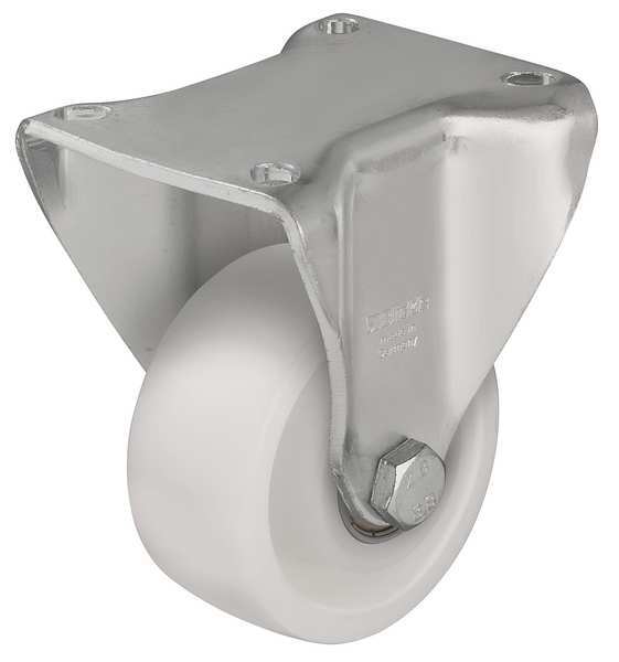 Rgd Plate Caster, Nylon, 3 in., 660 lb.
