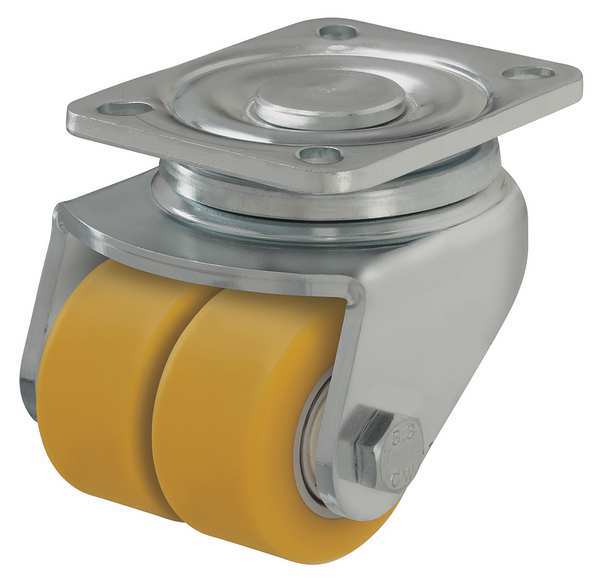Dual Wheel Caster, Swivel, Poly, 2-3/8 in, 792 lb