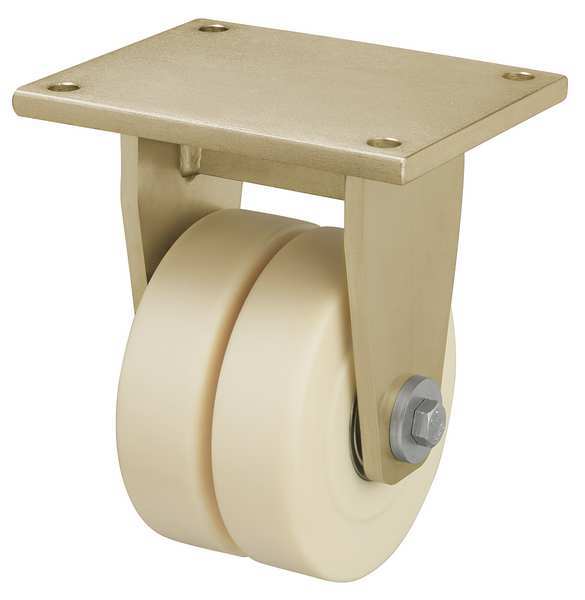Dual Whl Caster, Rigd, Nylon, 5 in, 7940 lb.