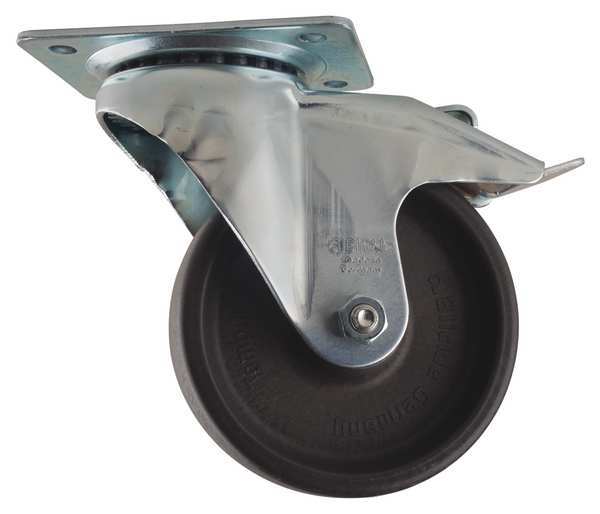 Swivel Plate Caster, Glass Nylon, 4 in., 330 lb, A