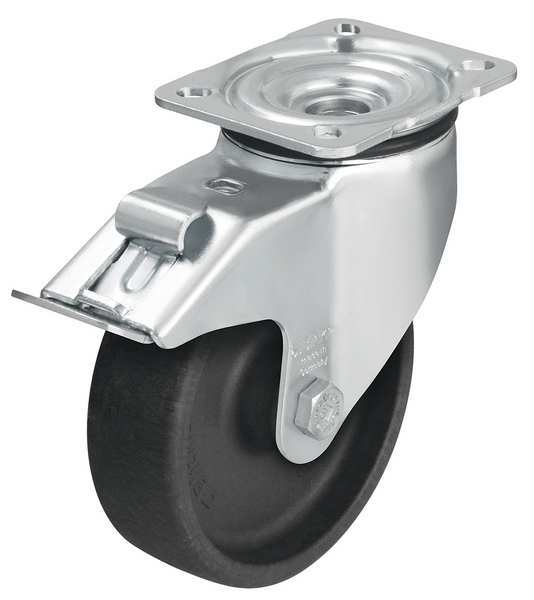 Swivel Plate Caster, Glass Nylon, 5 in, 660 lb