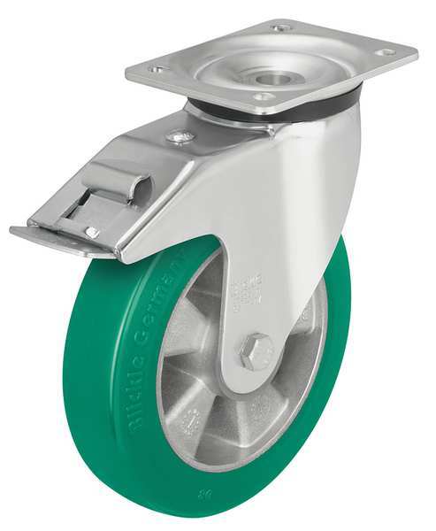 Swivel Plate Caster, Polyurethane, 5 in, 770 lb, A