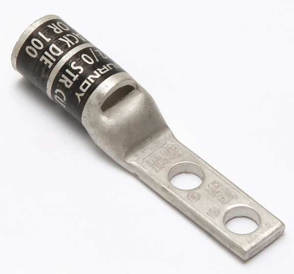 Two Hole Lug Compress Connector, 2/0 AWG