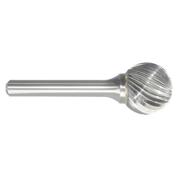 Carbide Bur, Ball Shape, 3/4 In, 1/4 Shank
