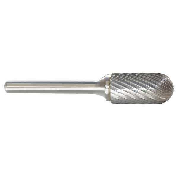 Carbide Bur, Radius End, 1 In, 1/4 Shank