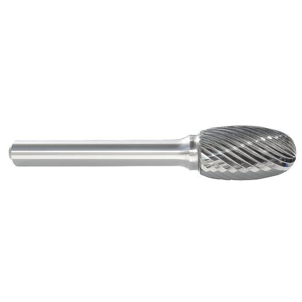 Carbide Bur, Oval, 1/2 In, 1/4 Shank