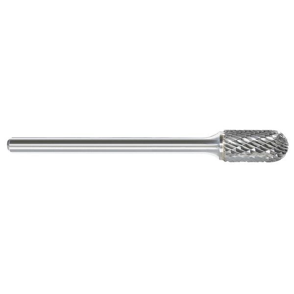 Carbide Bur, Radius End, 1/2 In, 1/4 Shank