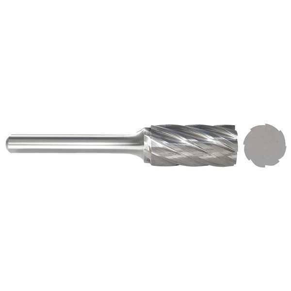 Carbide Bur, Cylinder, 1/2 In, 1/4 Shank