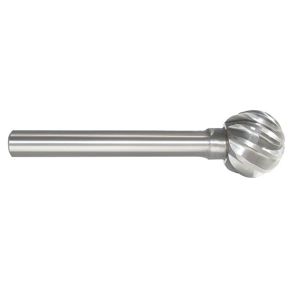 Carbide Bur, Ball Shape, 3/8 In, 1/4 Shank