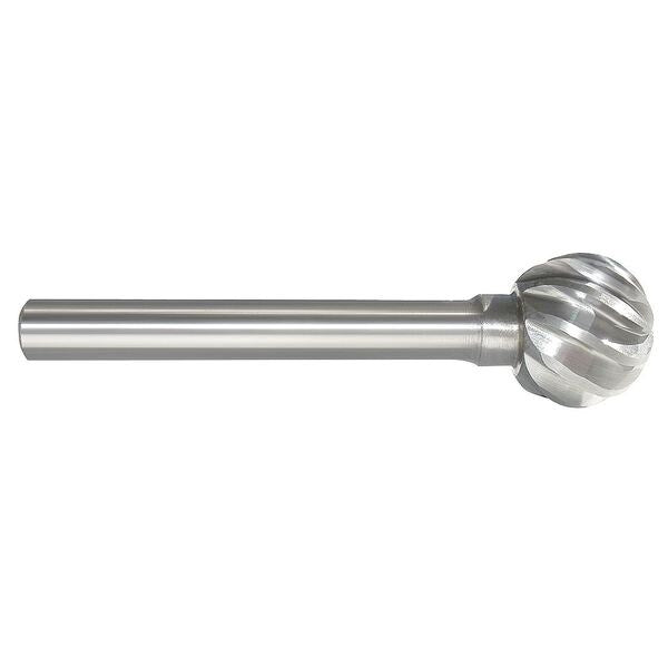 Carbide Bur, Ball Shape, 3/4 In, 1/4 Shank