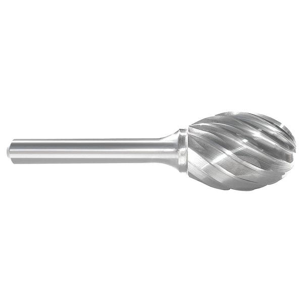 Carbide Bur, Oval, 3/8 In, 1/4 Shank