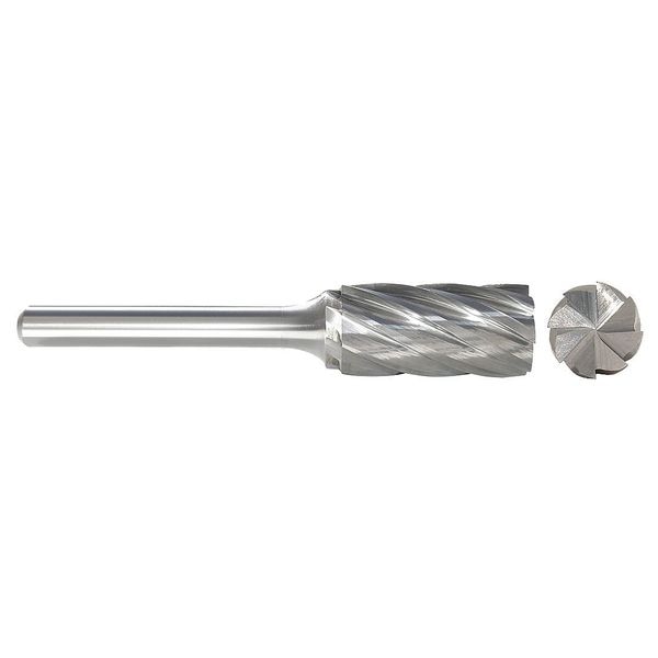 Carbide Bur, End Cut, 5/8 In, 1/4 Shank