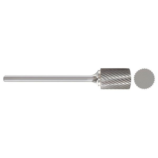 Carbide Bur, Cylinder, 1/4 In, 1/4 Shank