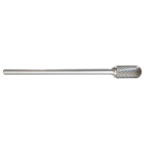 Carbide Bur, Radius End, 3/8 In, 1/4 Shank