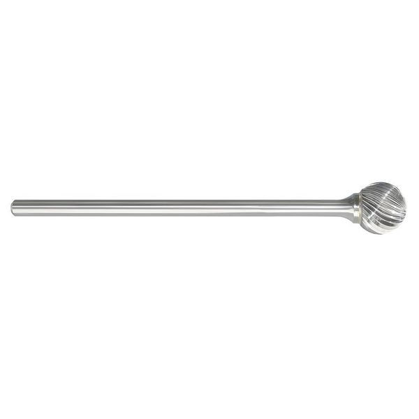 Carbide Bur, Ball Shape, 1/2 In, 1/4 Shank