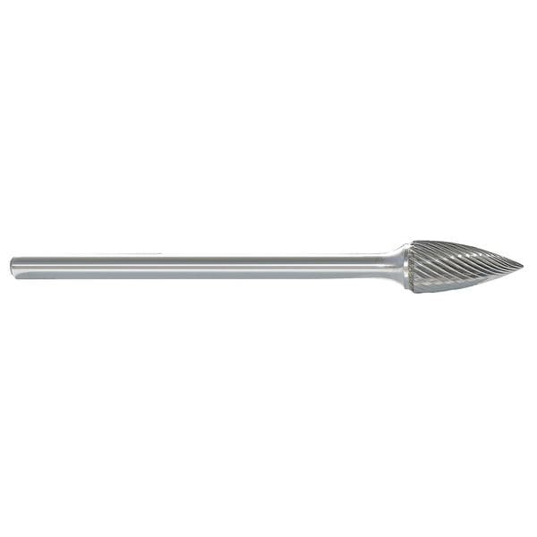 Carbide Bur, Flame, 5/16 In, 1/4 Shank