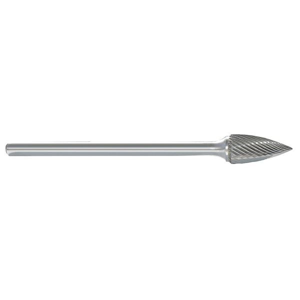 Carbide Bur, Flame, 1/2 In, 1/4 Shank