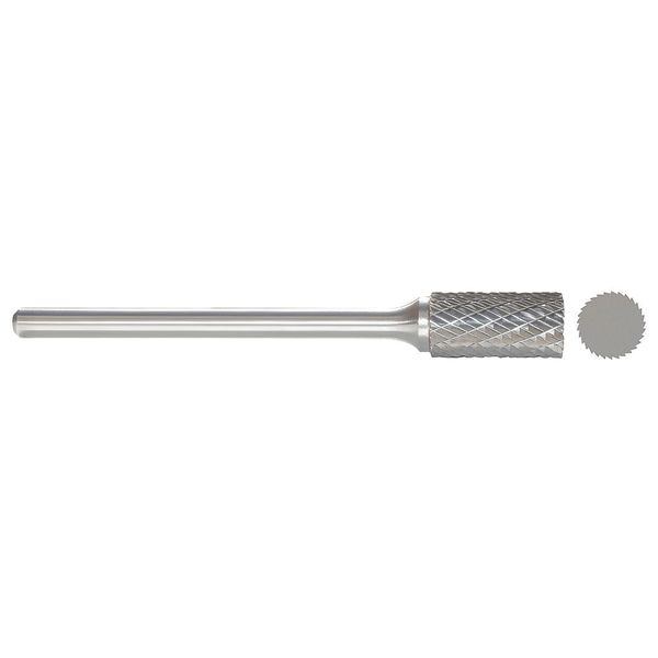 Carbide Bur, Cylinder, 3/8 In, 1/4 Shank