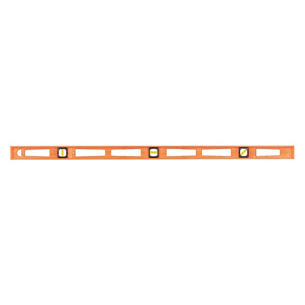 Level, Plastic, 48 In L, 3 Vials, Orange