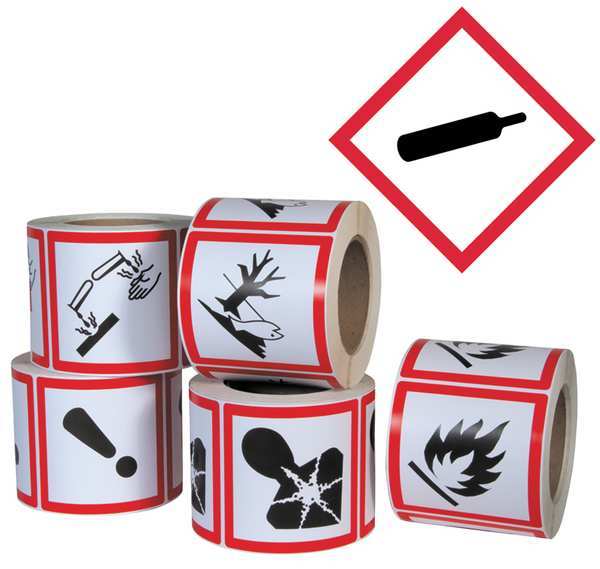 Pictogram Label, Gas Cylinder, PK500