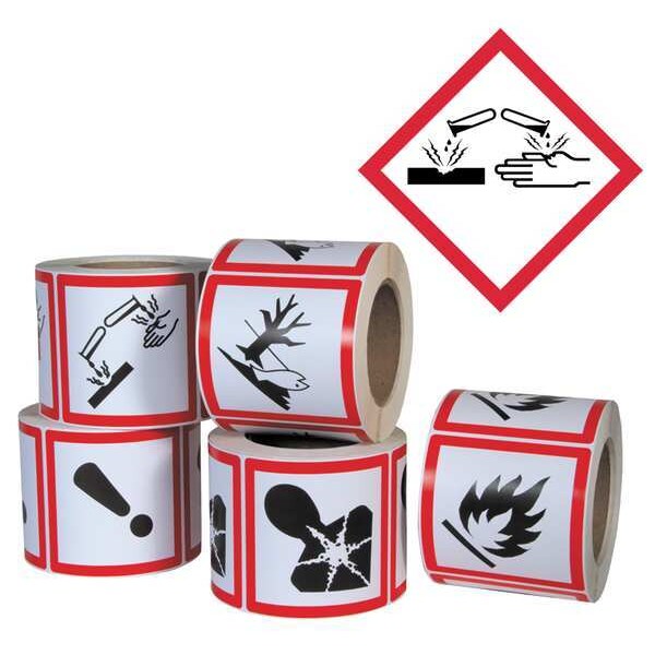 Pictogram Label, Corrosive, PK500