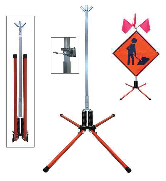 Sign Stand, Roll-Up, Steel, 36 In.