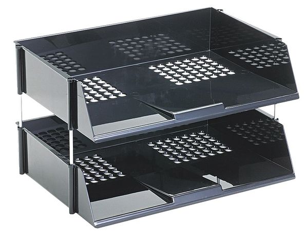 Letter Tray, Black, Plastic, PK2