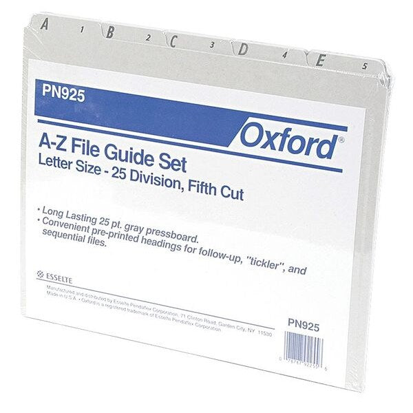 Index Tab Set, Gray, Pressboard, PK25