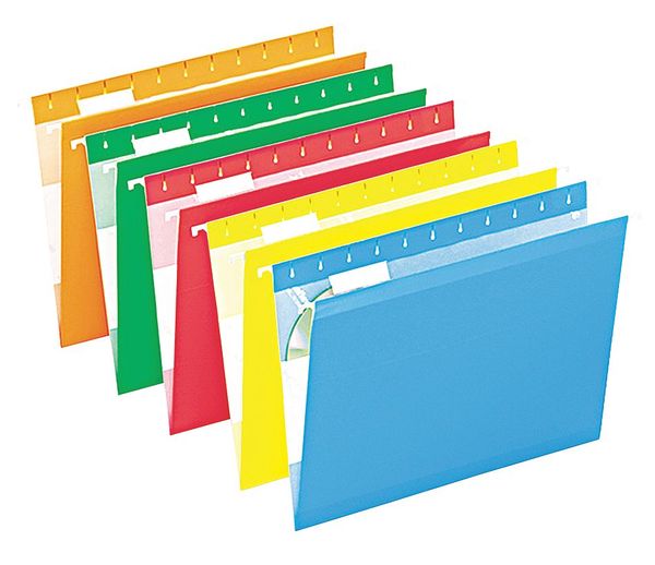 Hanging File Folders, Assorted, PK25