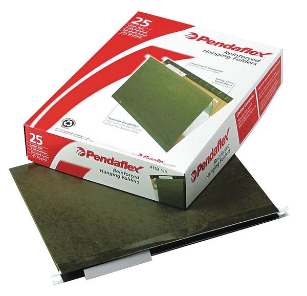 Hanging File Folder, Standard Green, PK25
