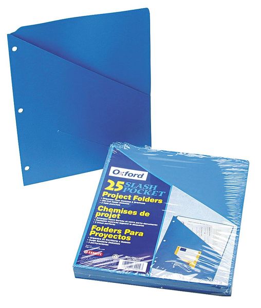 Pocket Folder, Blue, 11 Pt. Stock, PK25