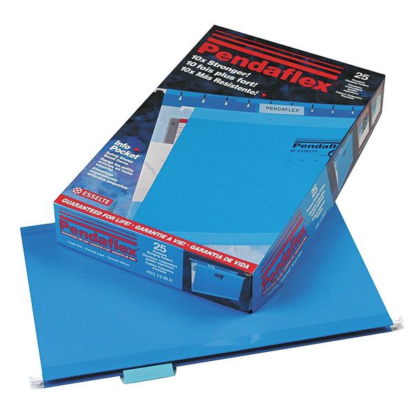 Hanging File Folders, Blue, PK25