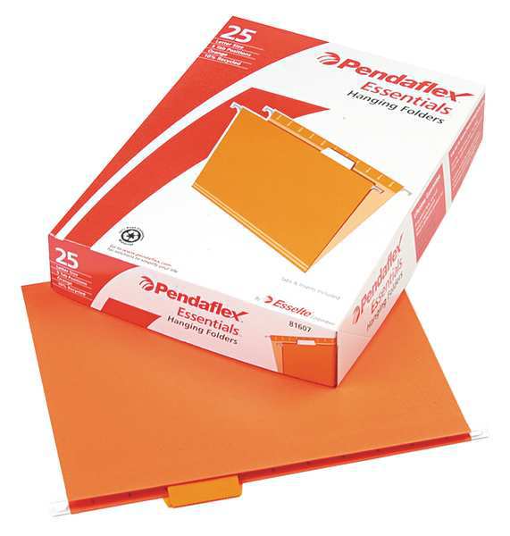 Hanging File Folders, Orange, PK25