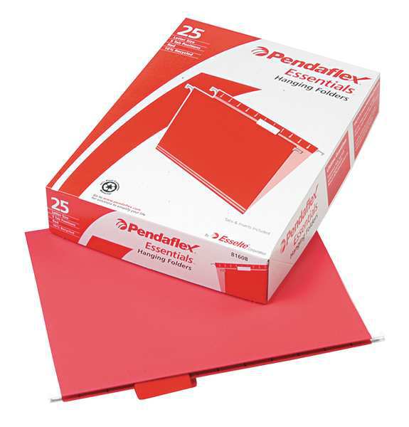 Hanging File Folders, Red, PK25