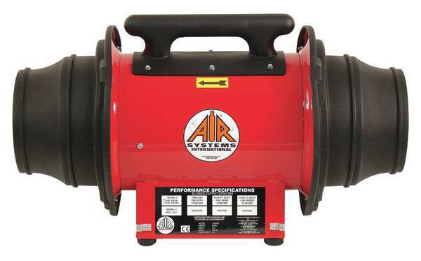 Confined Sp Fan, Steel, Red, 10 or 8 In