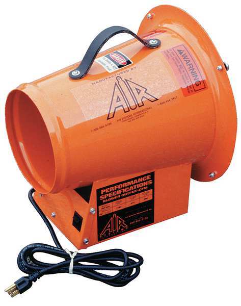 Confined Sp Fan, Axial, Steel, Red, 8 In